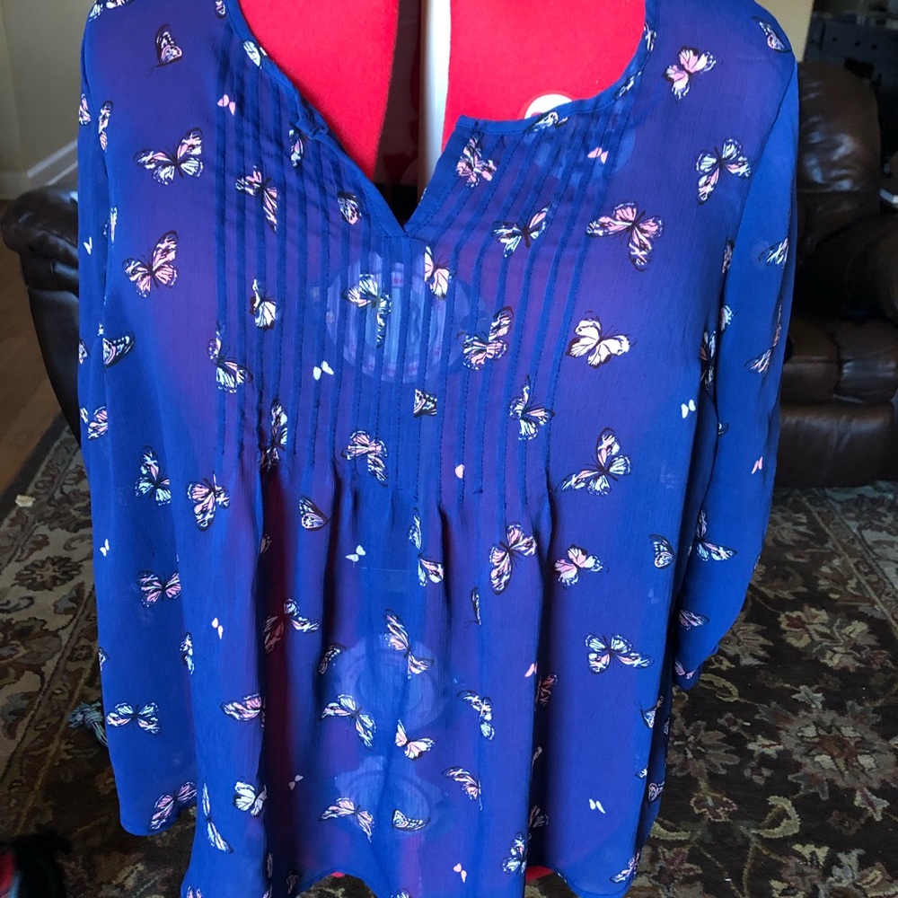 Torrid sheer butterfly shirt